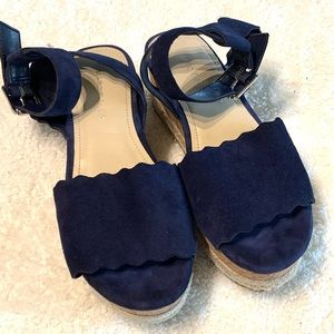 Marc Fisher Suede Espardrilles Platform Sandals